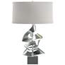 Gallery 24.7"H Vintage Platinum Twofold Table Lamp With Flax Shade
