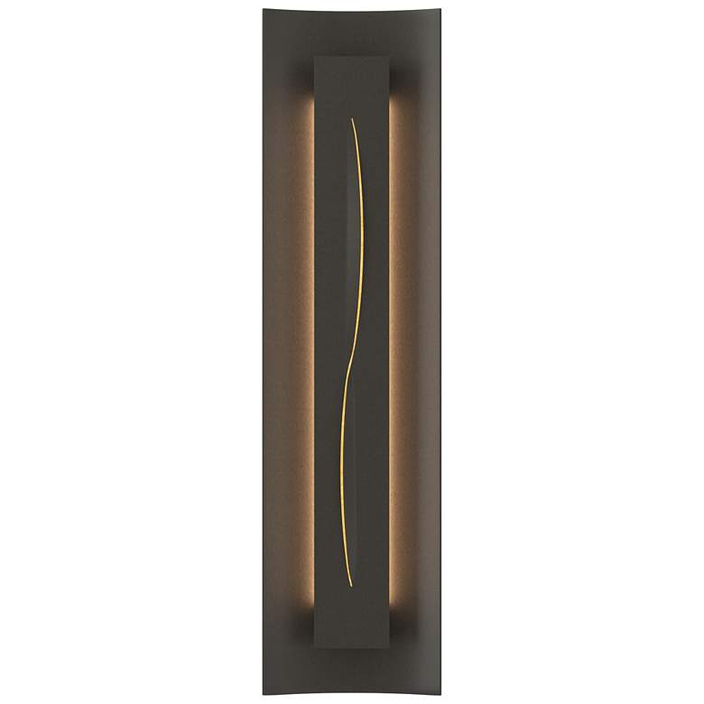 Image 1 Gallery 27.25" High Amber Glass Curved Cutout Dark Smoke Sconce