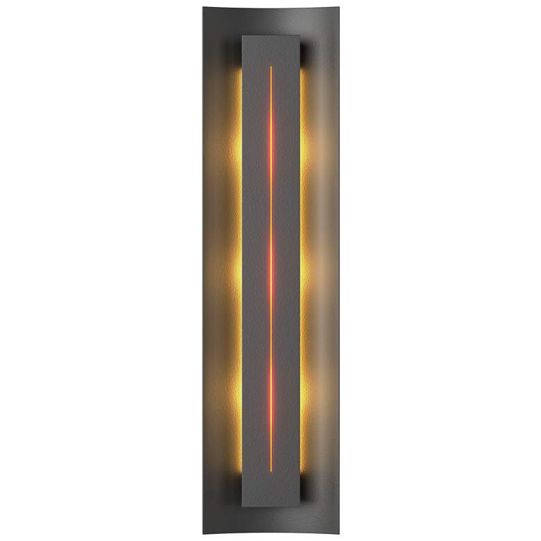 Image 1 Gallery 27.25 inch High Amber Glass Straight Cutout Black Sconce