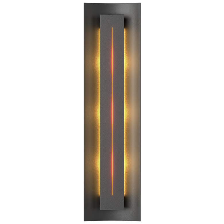 Image 1 Gallery 27.25" High Amber Glass Straight Cutout Black Sconce