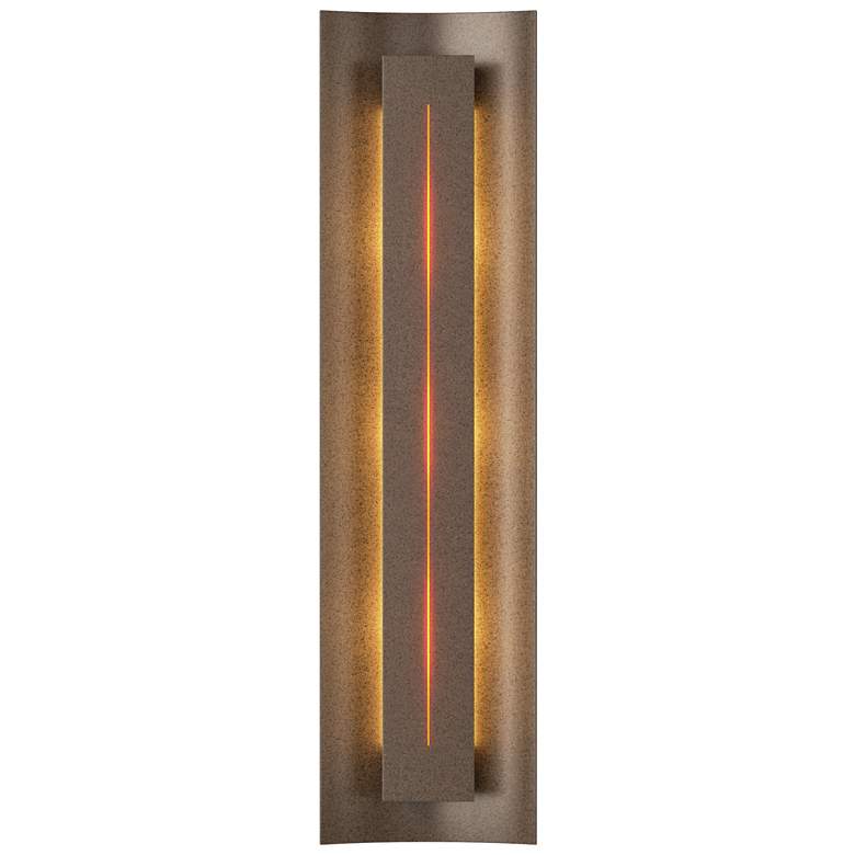 Image 1 Gallery 27.25 inch High Amber Glass Straight Cutout Bronze Sconce