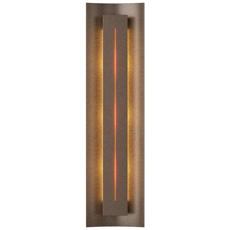 Image 1 Gallery 27.25" High Amber Glass Straight Cutout Bronze Sconce