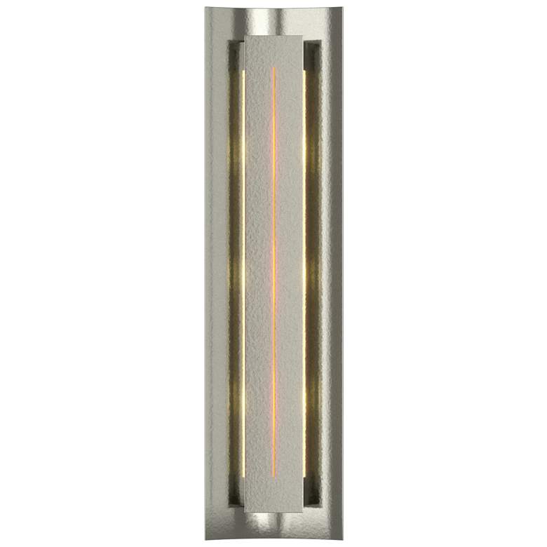 Image 1 Gallery 27.25" High Amber Glass Straight Cutout Sterling Sconce