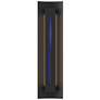 Gallery 27.25" High Blue Glass Curved Cutout Black Sconce