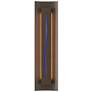 Gallery 27.25" High Blue Glass Curved Cutout Bronze Sconce