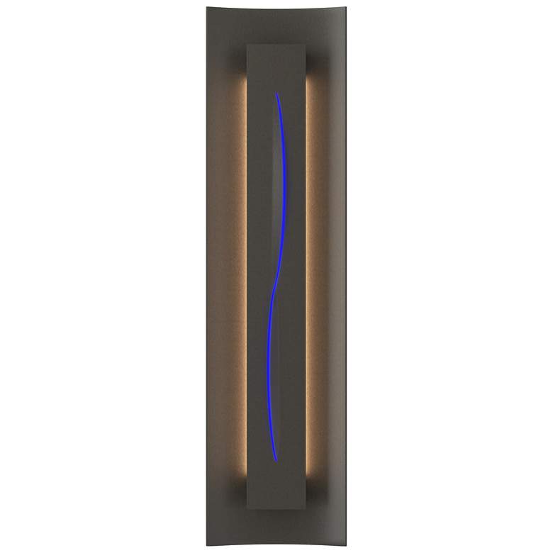 Image 1 Gallery 27.25" High Blue Glass Curved Cutout Dark Smoke Sconce