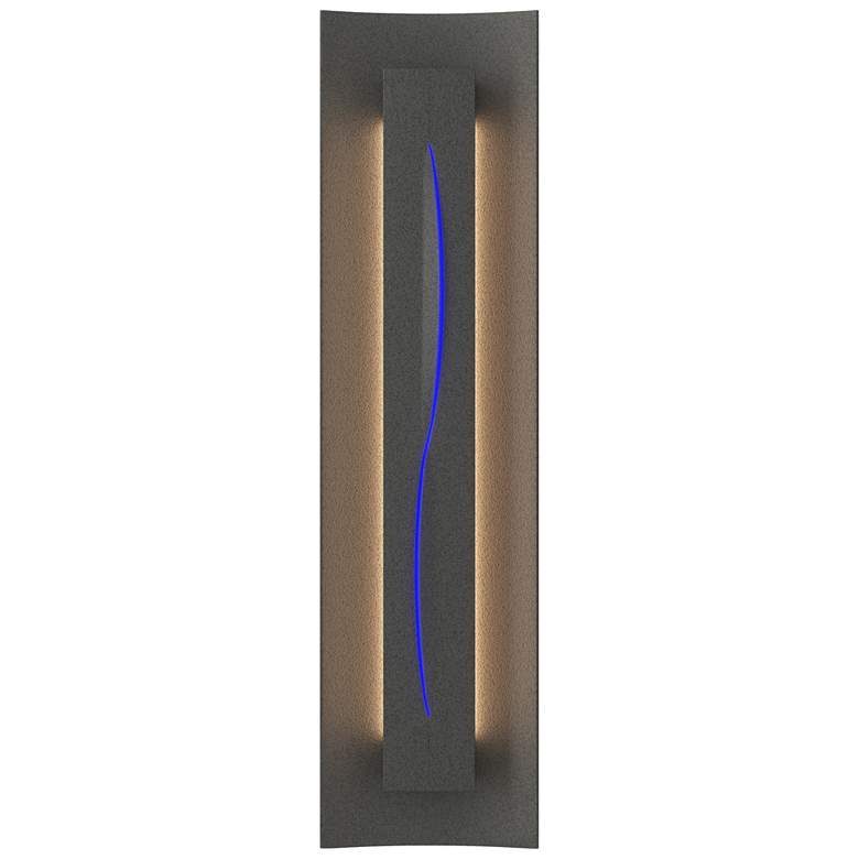 Image 1 Gallery 27.25" High Blue Glass Curved Cutout Natural Iron Sconce