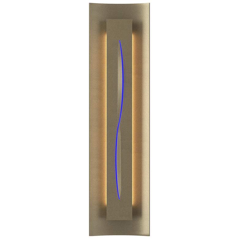 Image 1 Gallery 27.25 inch High Blue Glass Curved Cutout Soft Gold Sconce
