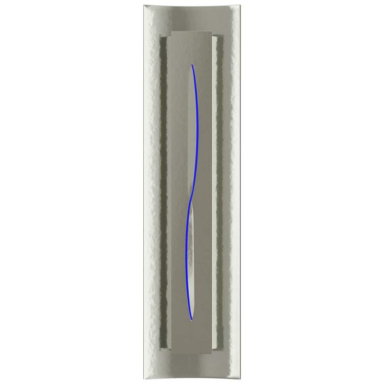 Image 1 Gallery 27.25" High Blue Glass Curved Cutout Sterling Sconce