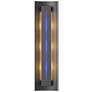 Gallery 27.25" High Blue Glass Straight Cutout Black Sconce