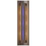 Gallery 27.25" High Blue Glass Straight Cutout Bronze Sconce