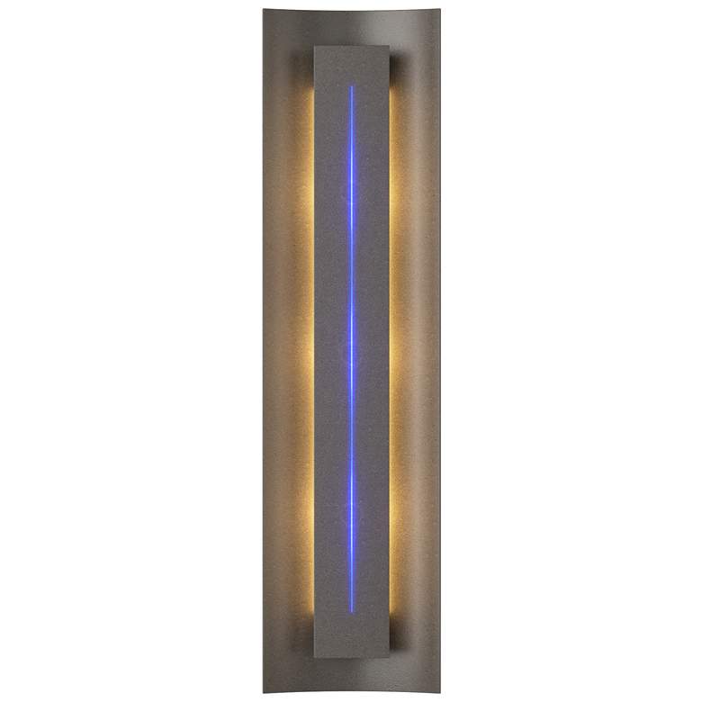 Image 1 Gallery 27.25" High Blue Glass Straight Cutout Dark Smoke Sconce