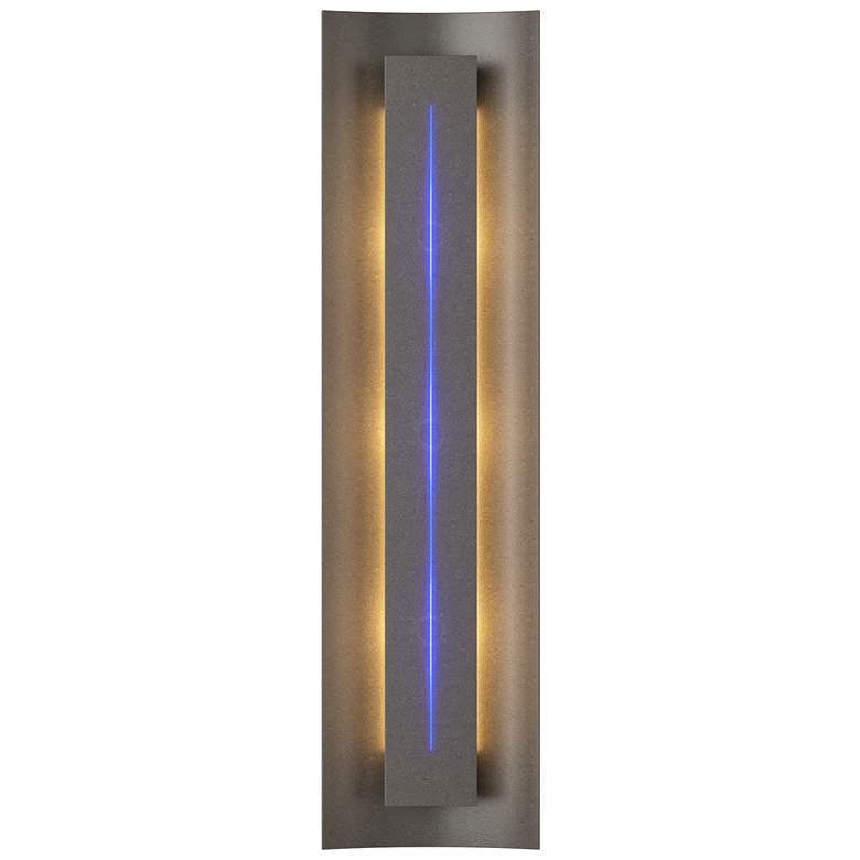 Image 1 Gallery 27.25 inch High Blue Glass Straight Cutout Dark Smoke Sconce