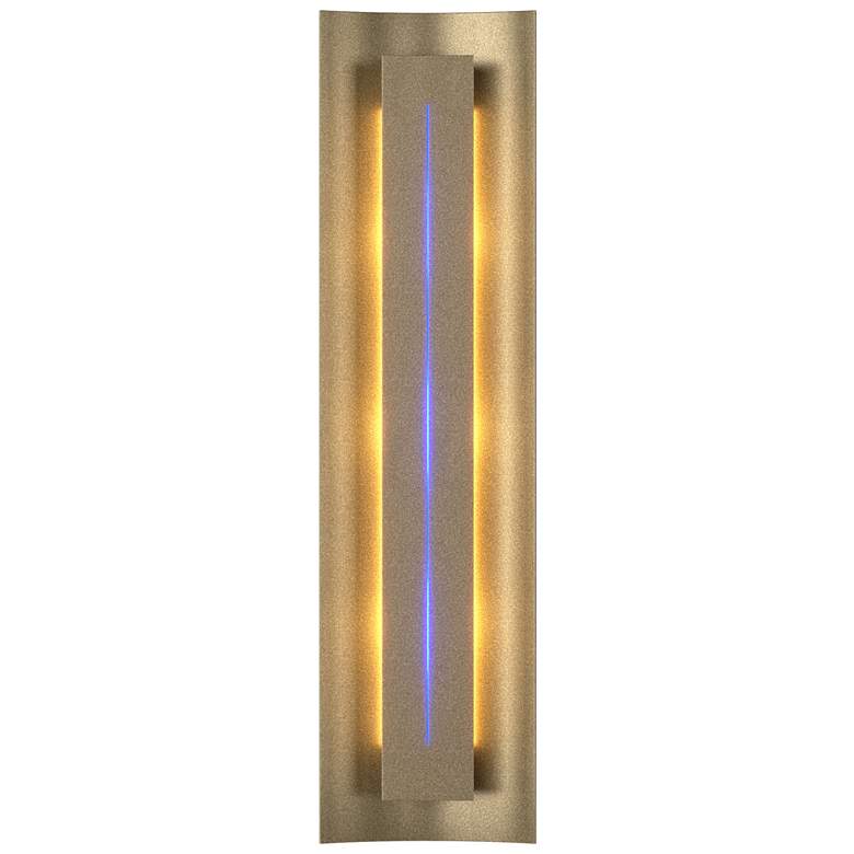 Image 1 Gallery 27.25 inch High Blue Glass Straight Cutout Soft Gold Sconce