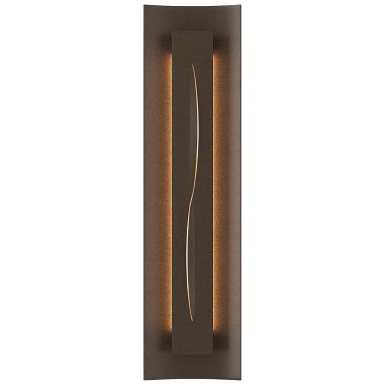 Image 1 Gallery 27.25" High Ivory Art Glass Curved Cutout Bronze Sconce