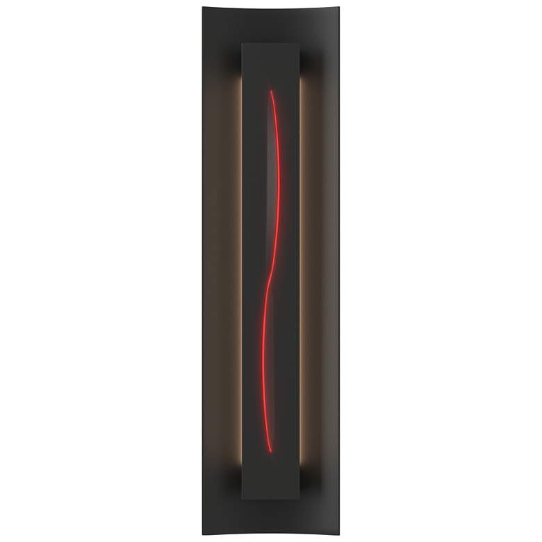 Image 1 Gallery 27.25 inch High Red Glass Curved Cutout Black Sconce