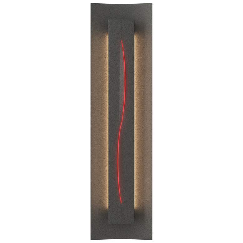 Image 1 Gallery 27.25" High Red Glass Curved Cutout Natural Iron Sconce