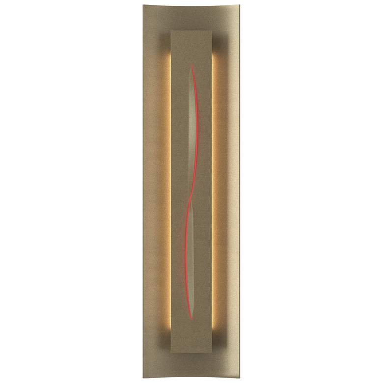 Image 1 Gallery 27.25 inch High Red Glass Curved Cutout Soft Gold Sconce