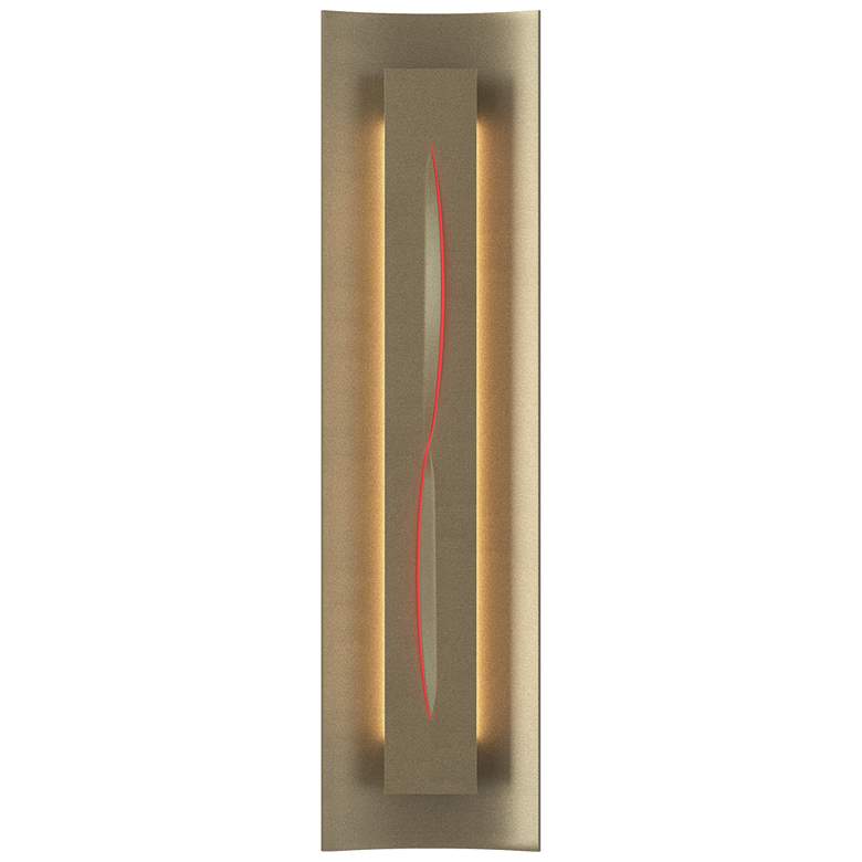 Image 1 Gallery 27.25" High Red Glass Curved Cutout Soft Gold Sconce