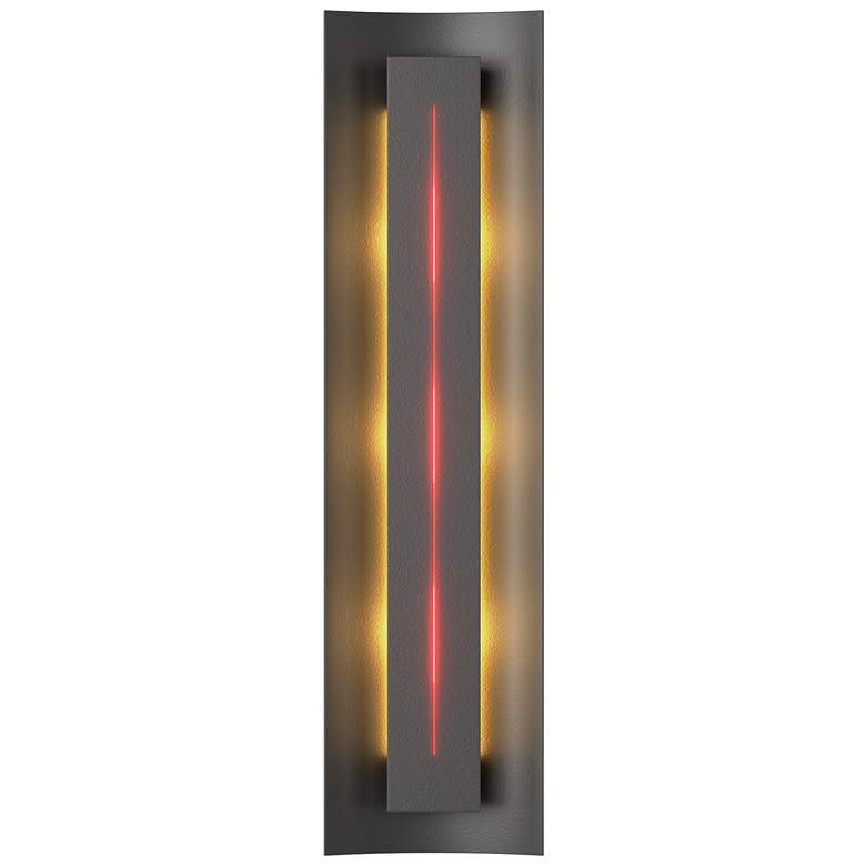 Image 1 Gallery 27.25" High Red Glass Straight Cutout Black Sconce