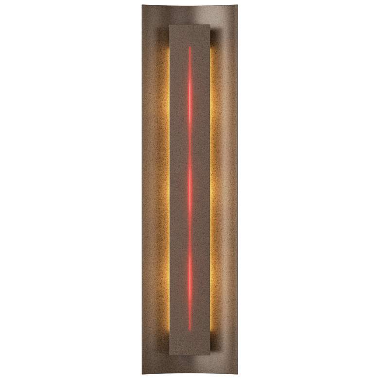 Image 1 Gallery 27.25 inch High Red Glass Straight Cutout Bronze Sconce