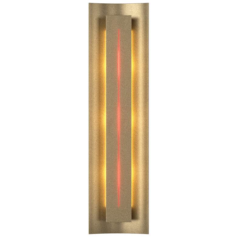 Image 1 Gallery 27.25 inch High Red Glass Straight Cutout Soft Gold Sconce