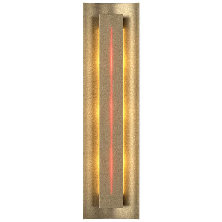 Image 1 Gallery 27.25" High Red Glass Straight Cutout Soft Gold Sconce