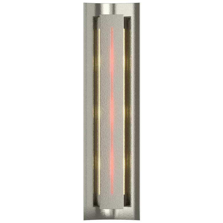 Image 1 Gallery 27.25" High Red Glass Straight Cutout Sterling Sconce