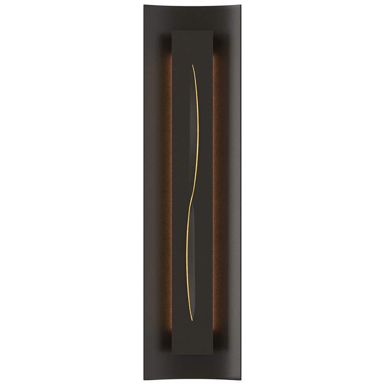 Image 1 Gallery 27.25"H Amber Glass Curved Cutout Oil Rubbed Bronze Sconce