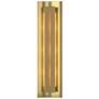 Gallery 27.25"H Amber Glass Straight Cutout Modern Brass Sconce
