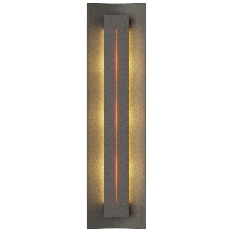 Image 1 Gallery 27.25"H Amber Glass Straight Cutout Natural Iron Sconce