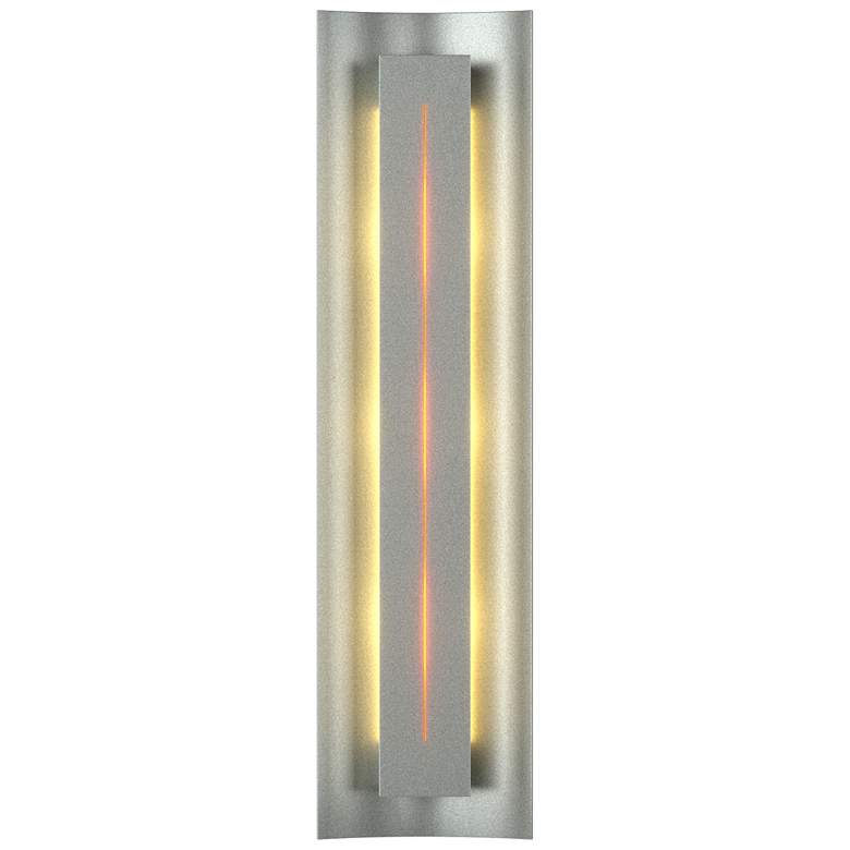 Image 1 Gallery 27.25 inchH Amber Glass Straight Cutout Platinum Sconce