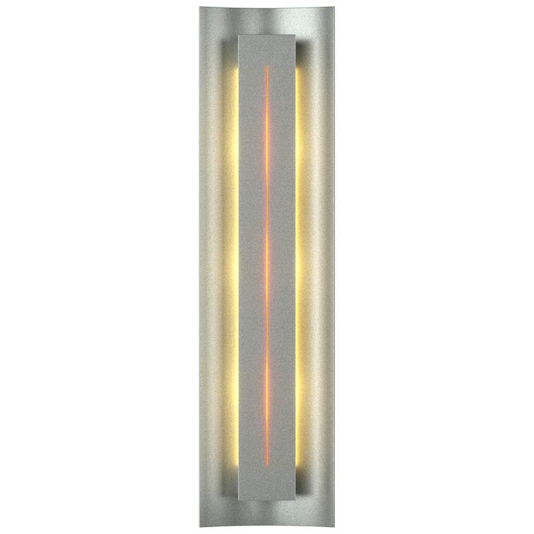 Image 1 Gallery 27.25"H Amber Glass Straight Cutout Platinum Sconce