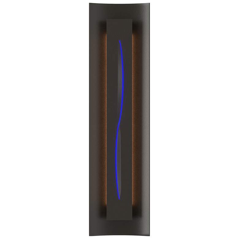 Image 1 Gallery 27.25"H Blue Glass Curved Cutout Oil Rubbed Bronze Sconce