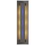 Gallery 27.25"H Blue Glass Straight Cutout Natural Iron Sconce