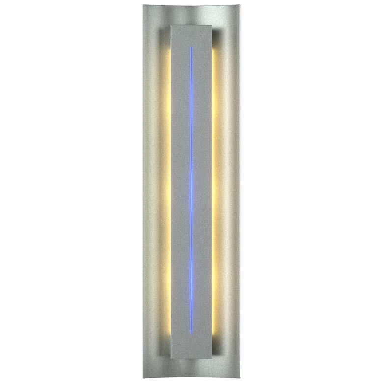 Image 1 Gallery 27.25"H Blue Glass Straight Cutout Vintage Platinum Sconce