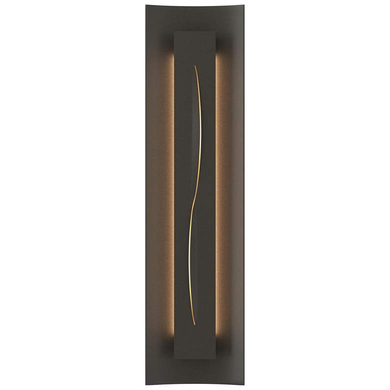 Image 1 Gallery 27.25"H Ivory Art Glass Curved Cutout Dark Smoke Sconce
