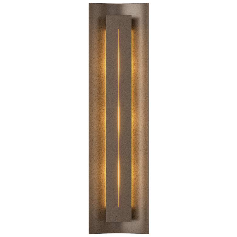 Image 1 Gallery 27.25"H Ivory Art Glass Straight Cutout Bronze Sconce