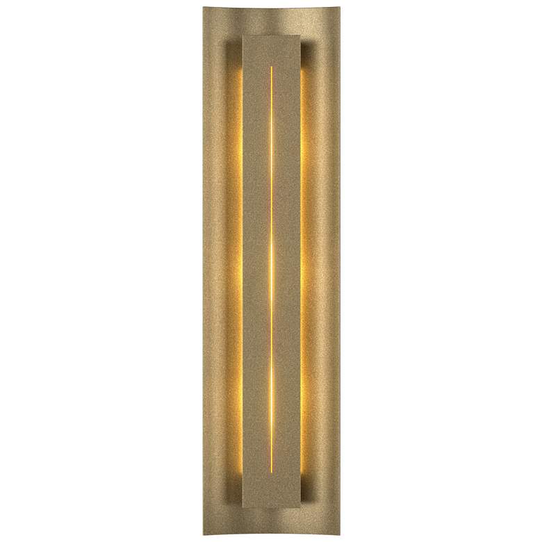 Image 1 Gallery 27.25 inchH Ivory Art Glass Straight Cutout Soft Gold Sconce