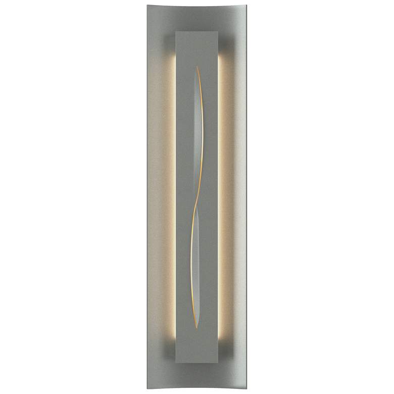 Image 1 Gallery 27.25"H Ivory Glass Curved Cutout Vintage Platinum Sconce