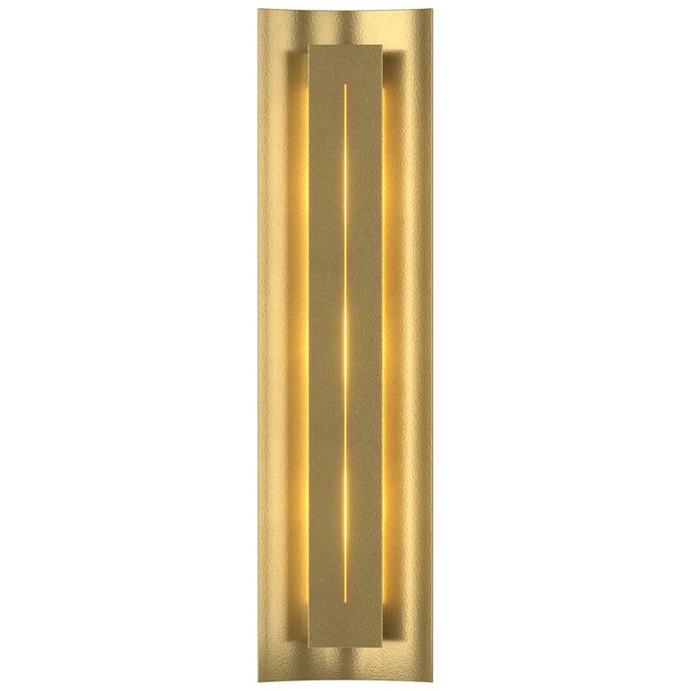 Image 1 Gallery 27.25"H Ivory Glass Straight Cutout Modern Brass Sconce