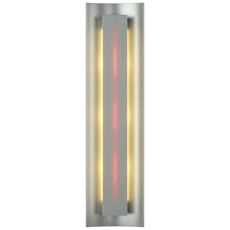 Image 1 Gallery 27.25"H Red Glass Straight Cutout Vintage Platinum Sconce