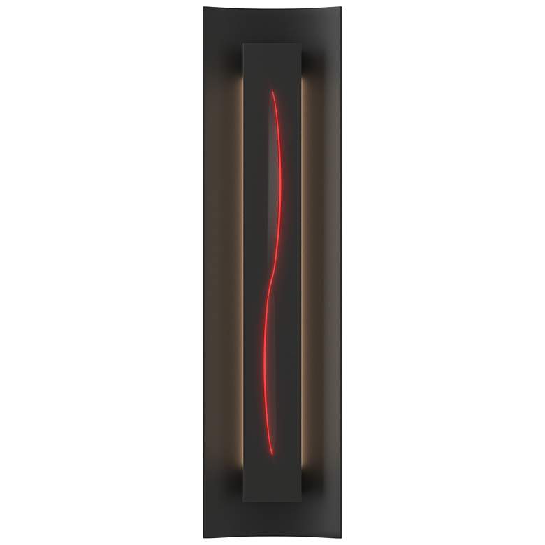 Image 1 Gallery 27 1/4" High Black Wall Sconce with Red Glass
