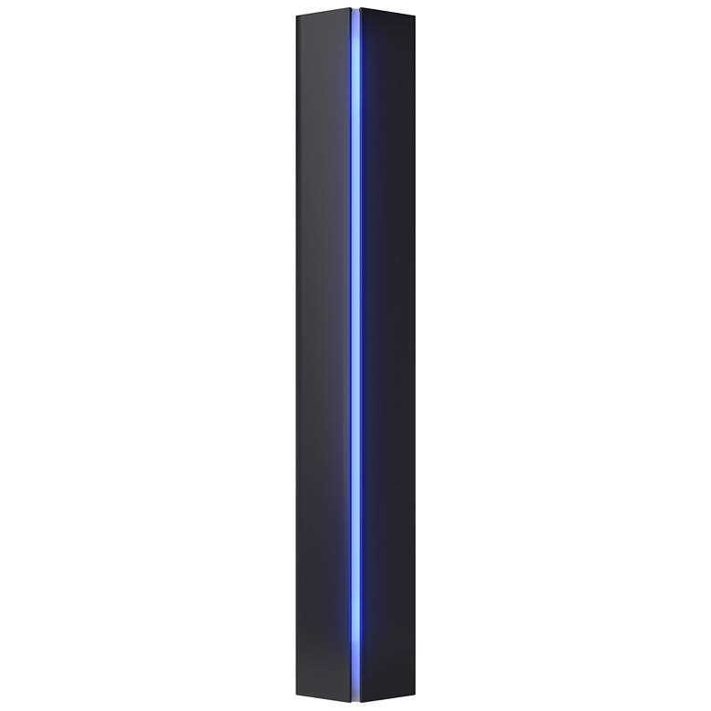 Image 1 Gallery Small Sconce - Black Finish - Blue Glass