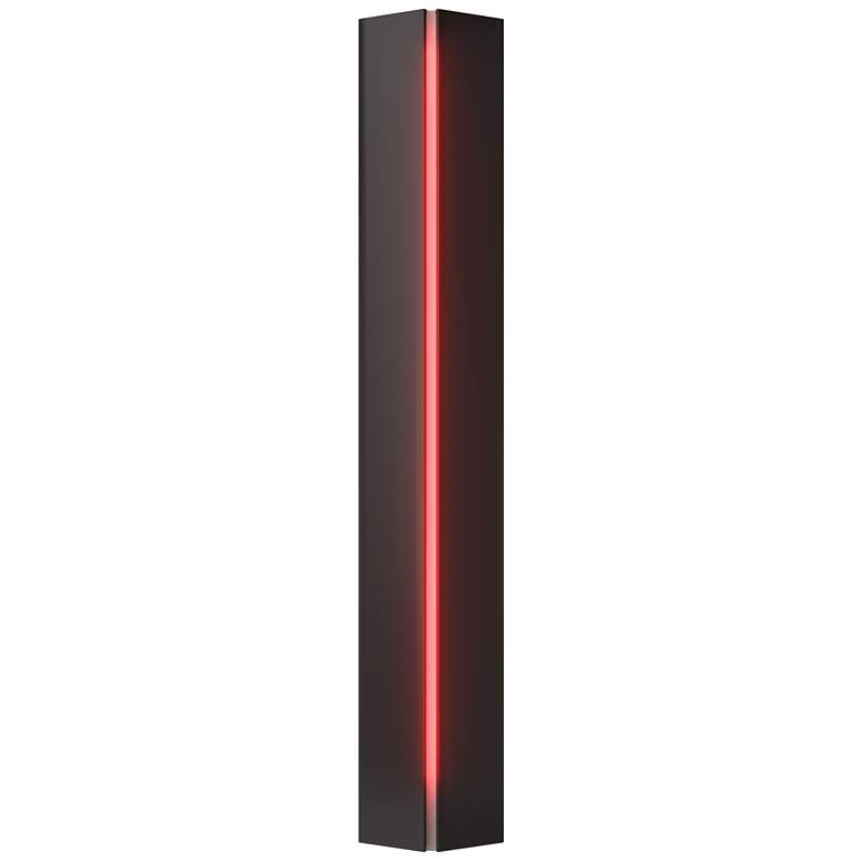 Image 1 Gallery Small Sconce - Black Finish - Red Glass