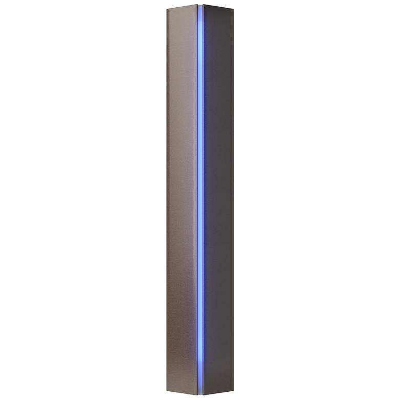Image 1 Gallery Small Sconce - Bronze Finish - Blue Glass