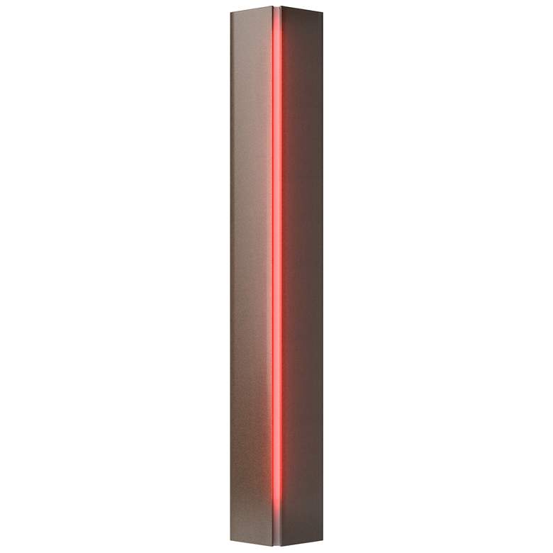Image 1 Gallery Small Sconce - Bronze Finish - Red Glass
