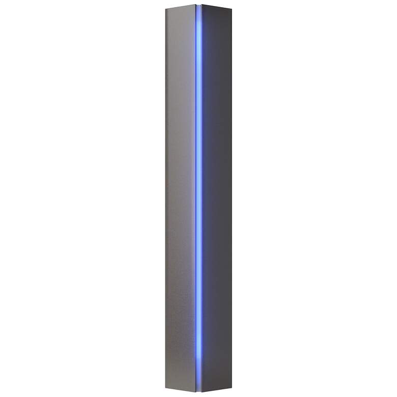 Image 1 Gallery Small Sconce - Dark Smoke Finish - Blue Glass