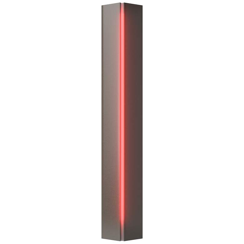 Image 1 Gallery Small Sconce - Dark Smoke Finish - Red Glass