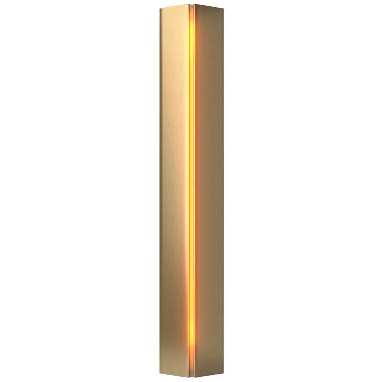 Image 1 Gallery Small Sconce - Modern Brass - Amber Glass